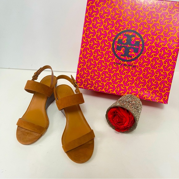 Tory Burch Shoes Tory Burch Mini Benton Wedged Sandal In Ambra New In Box Reemoly Poshmark
